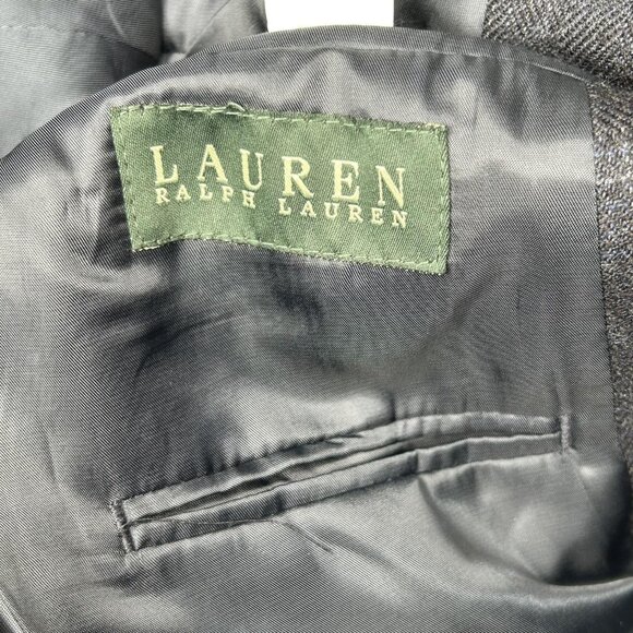 Lauren Ralph Lauren Blazer Mens 42R Blue Wool Elbow Patch Sport Coat Notch Lapel - Picture 3 of 13